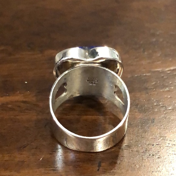 JAY KING DTR Lapis Lazuli Heart Shaped Sterling Silver Cabochon Ring Sz 8-3/4 - Picture 6 of 13